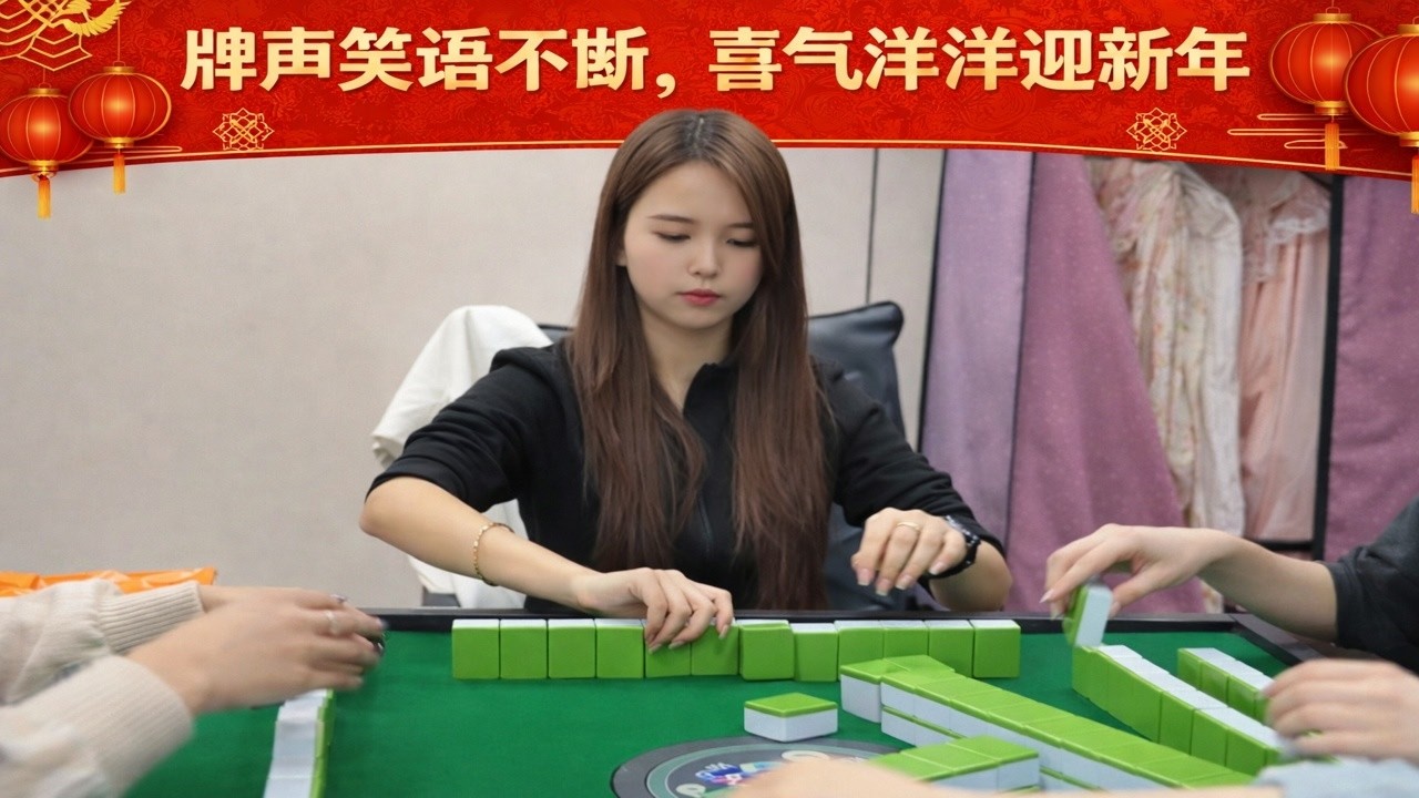 牌声笑语不断，喜气洋洋迎新年