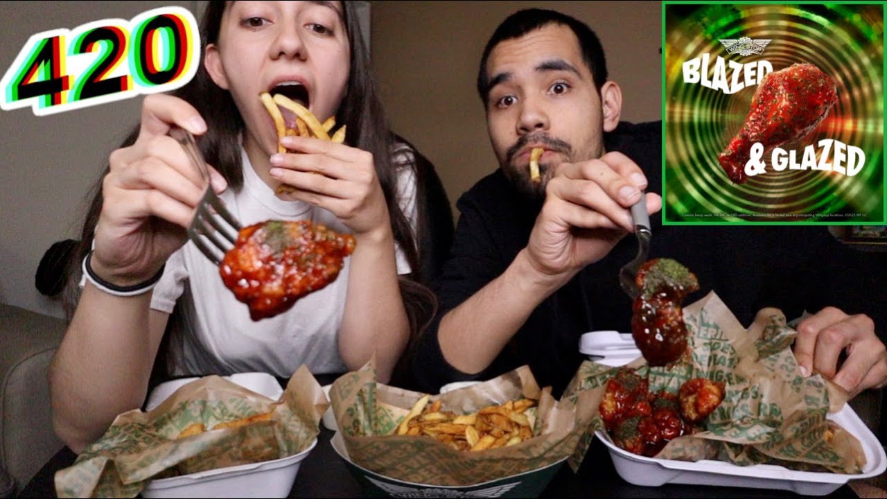 Trying Wingstop NEW Blazed & Glazed 420 Wings! | Food Review