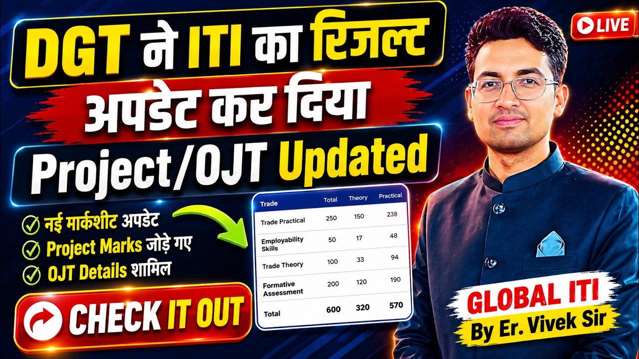 ITI का रिजल्ट बदल गया | ITI Result 2026 Updated | Project and OJT Marks Updated