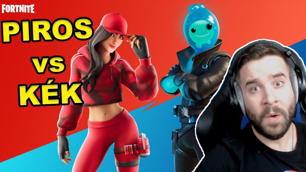 Fortnite - PIROS vs. KÉK csapat | Fortnite RED vs. BLUE MAP