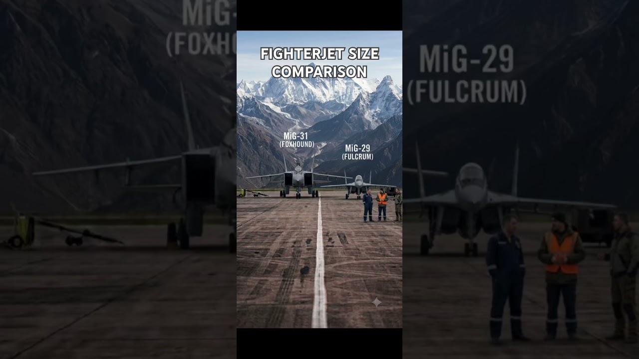 MiG-31 vs MiG-29: The Size Difference Is Insane! ✈️ #mig31 #mig29 #aviation #comparison