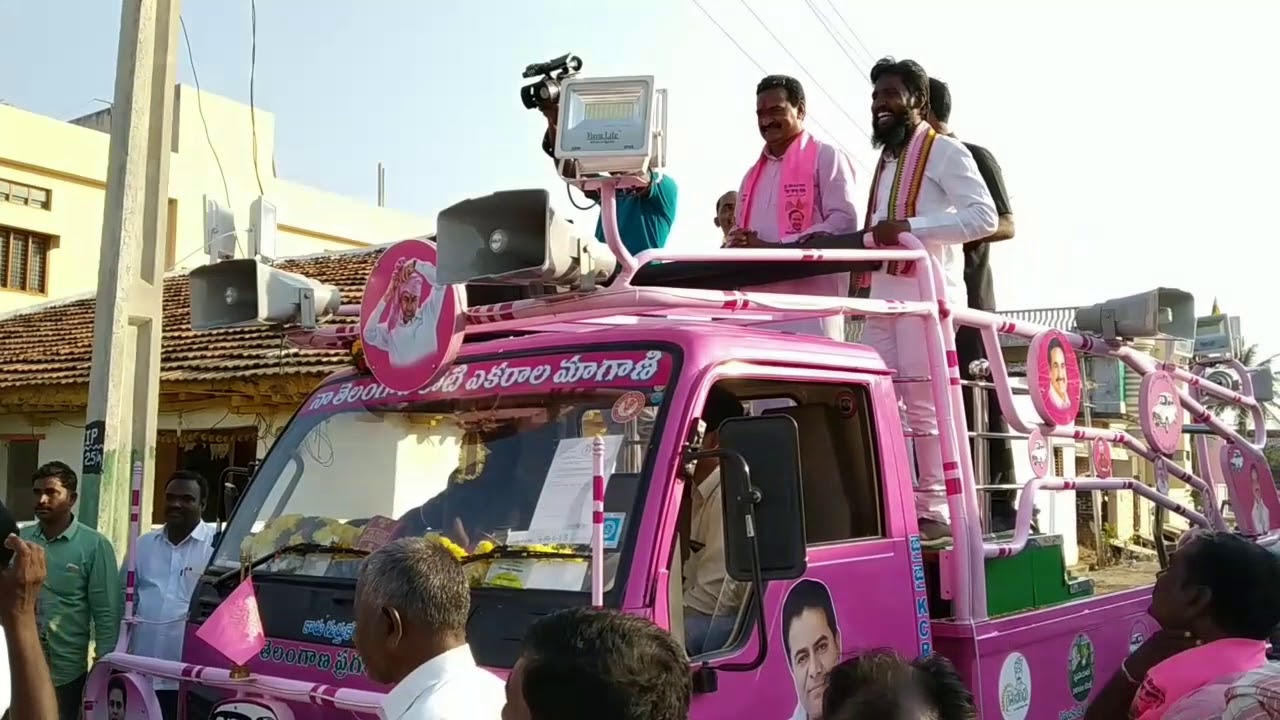 MLA  Gampa Govardan TRS winning celebrations  dancing on karyakarthalu