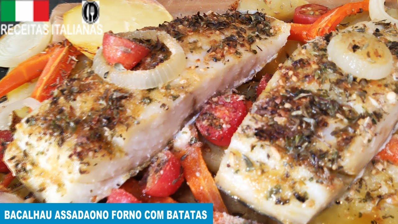 Bacalhau assado no forno com batatas | ITALIANO NA COZINHA | 57