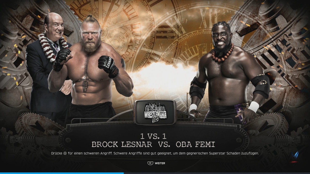 WWE2k26 :WrestleMania 42: Oba Femi vs. Brock Lesnar  (April 18–19, 2026) (Vorschau) (FUll-HD)