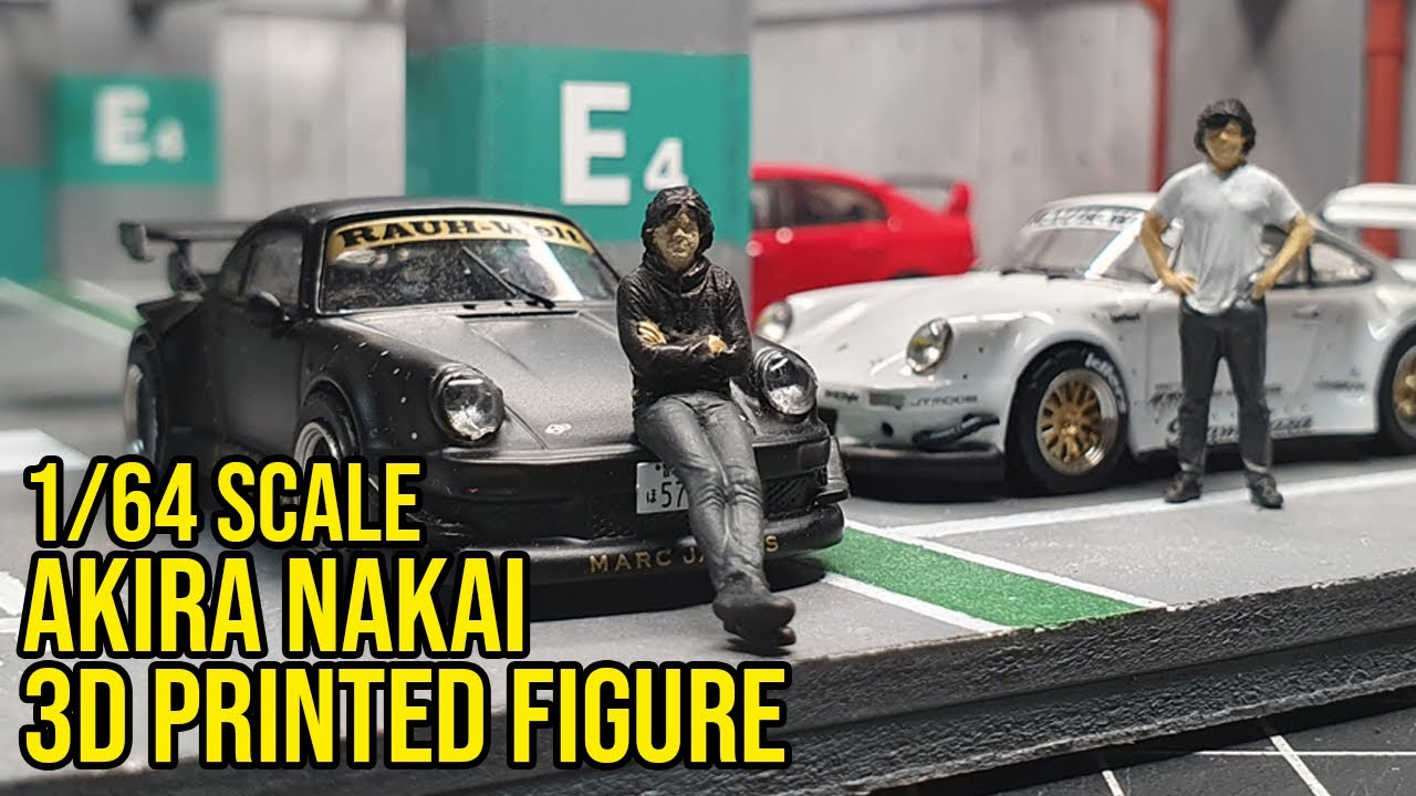 Painting 1/64 Scale 3D-Printed Akira Nakai (RWB) Figures