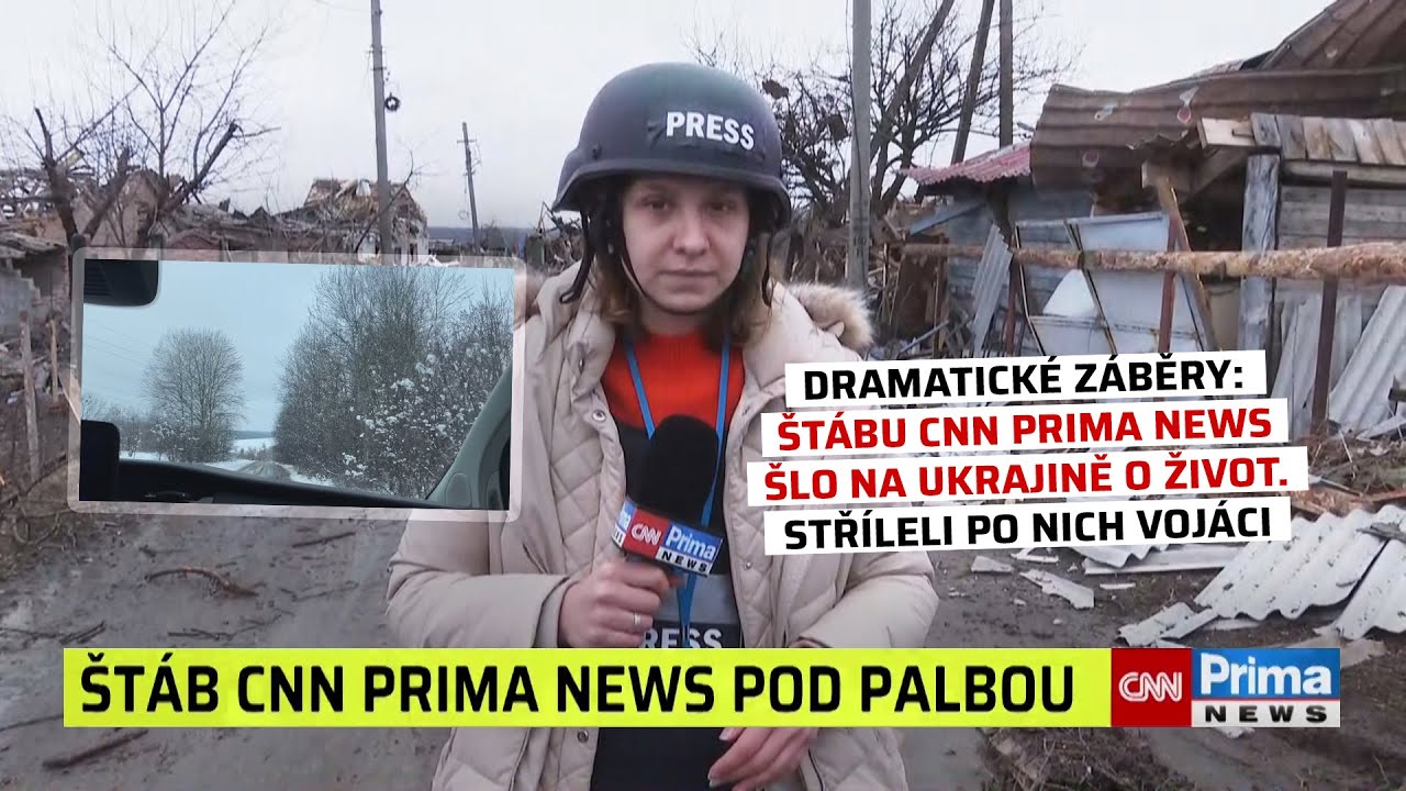 Dramatické záběry: Štábu CNN Prima NEWS šlo na Ukrajině o život. Stříleli po nich vojáci