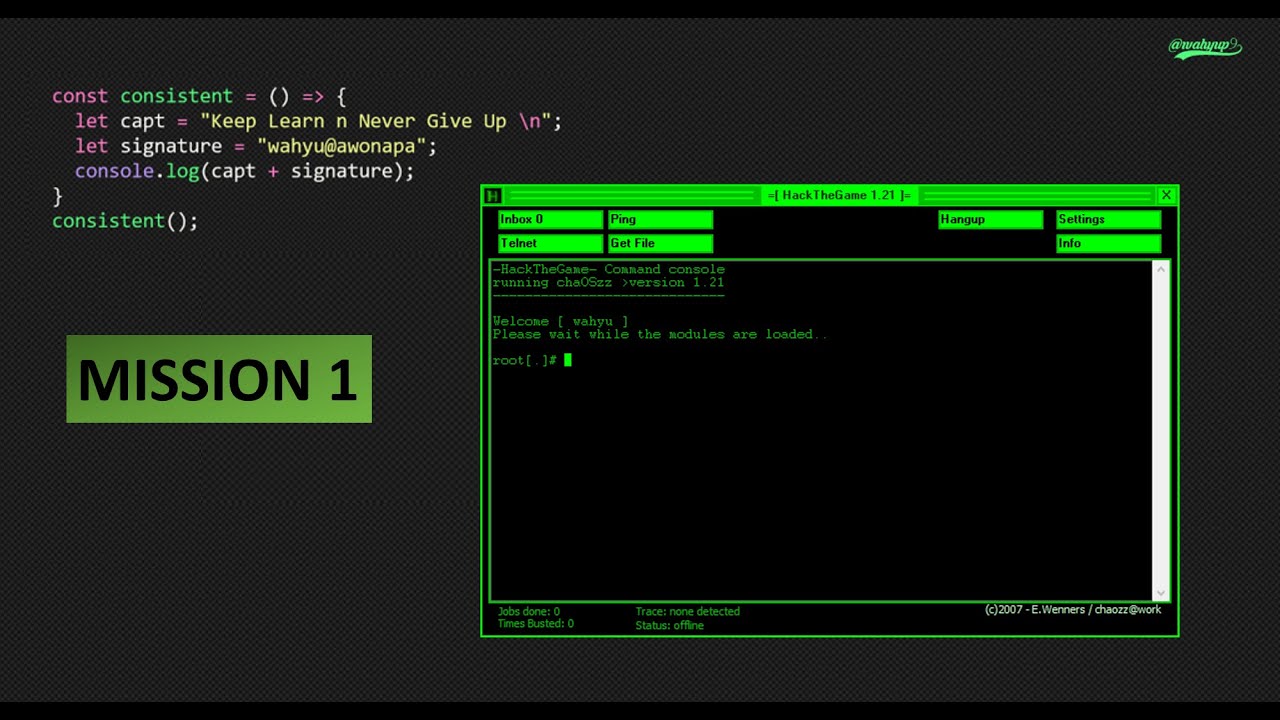 Walkthrough Hack The Game 121 - Mission 1