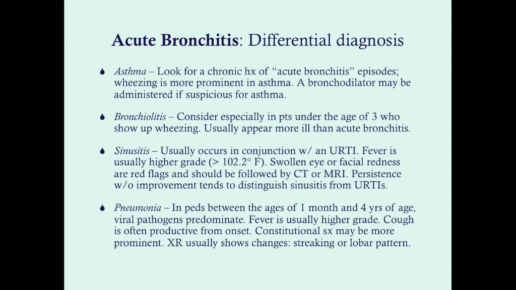 Acute Bronchitis - CRASH! Medical Review Series