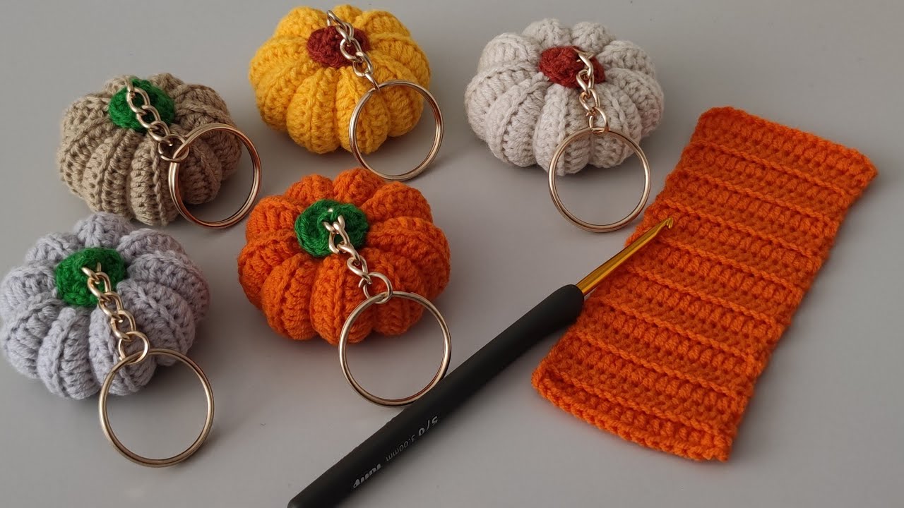 🎃Autumsa ЛУЧШИЙ проект по вязанию крючком для начинающих — брелок-тыква! 🍂