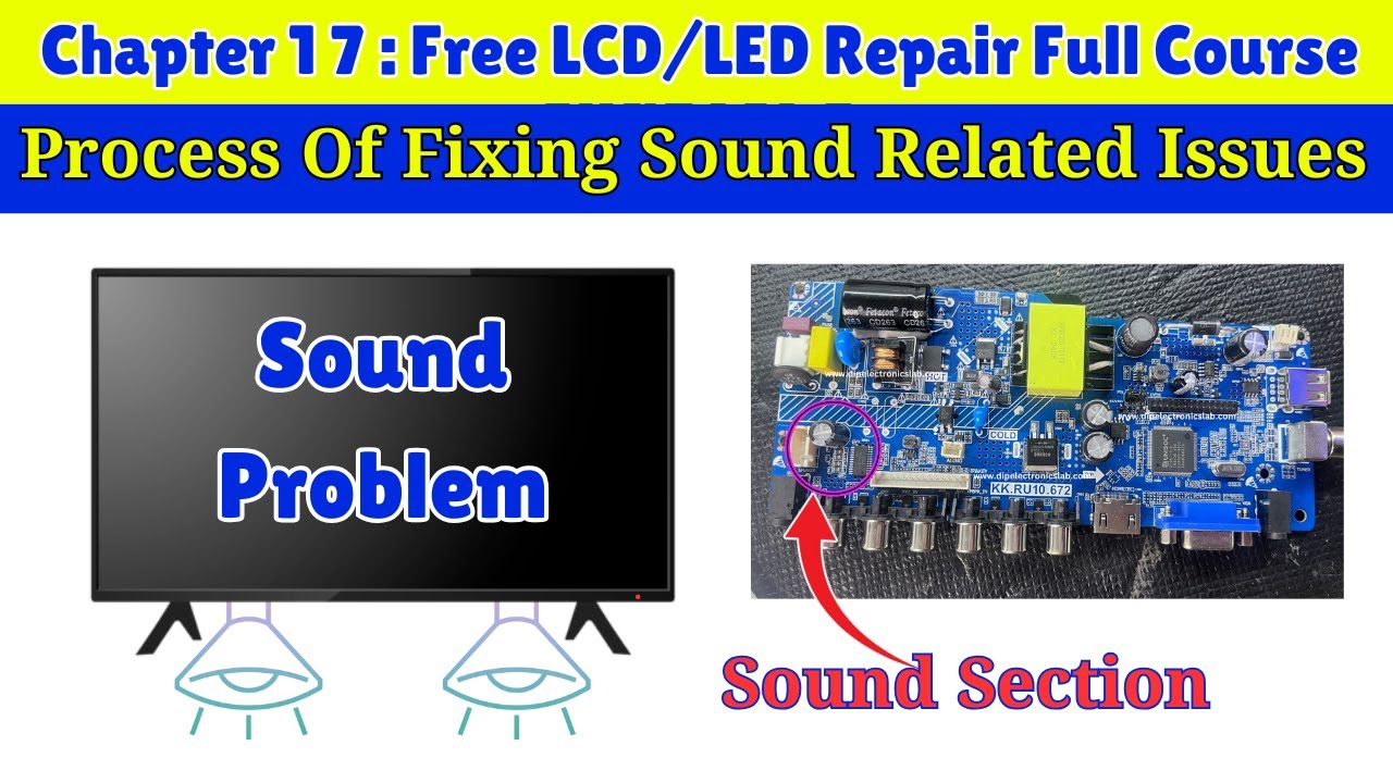 Process of Fixing LCD LED TV Sound related Problems | Free LCD LED Repairing Course Ch:17