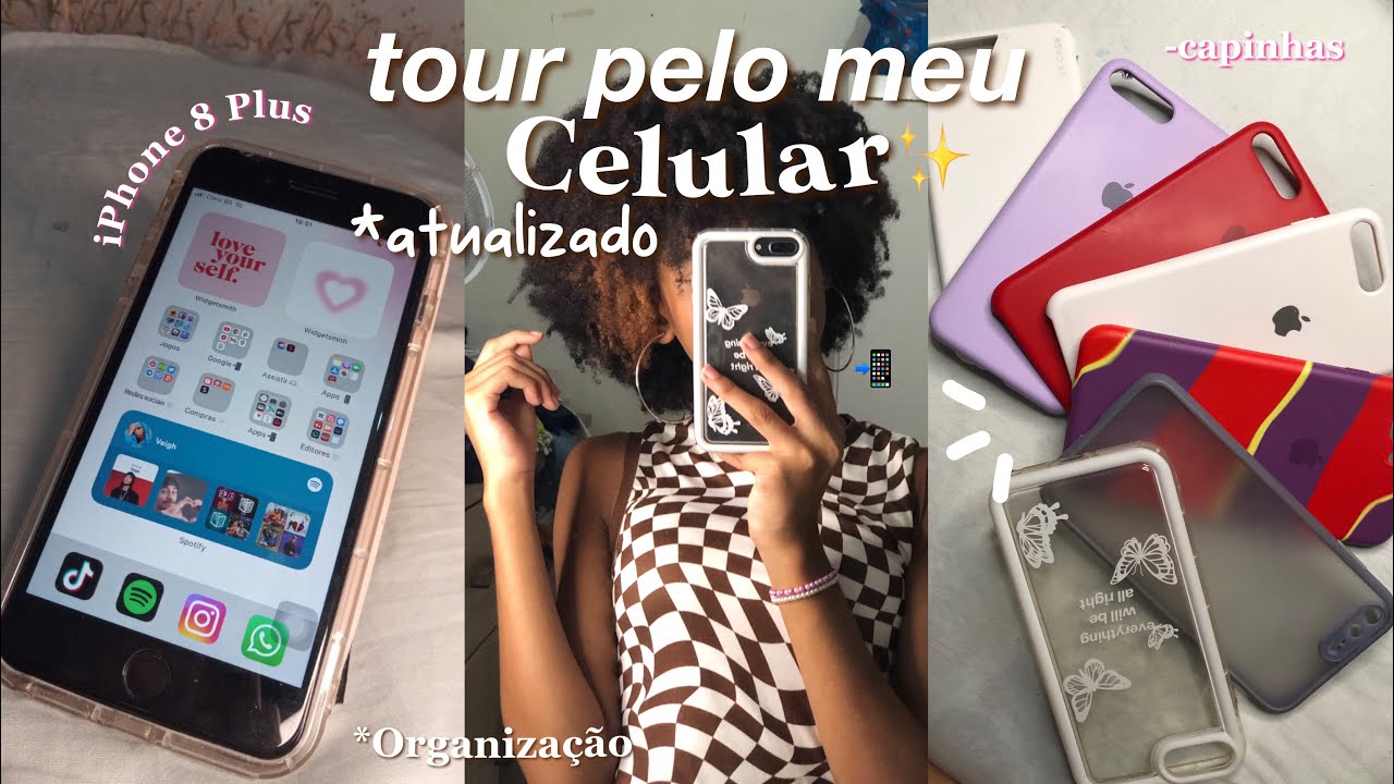 TOUR PELO MEU CELULAR!📲| iPhone 8 Plus, atualizado, capinhas, organização | Lavínia Rodrigues✨