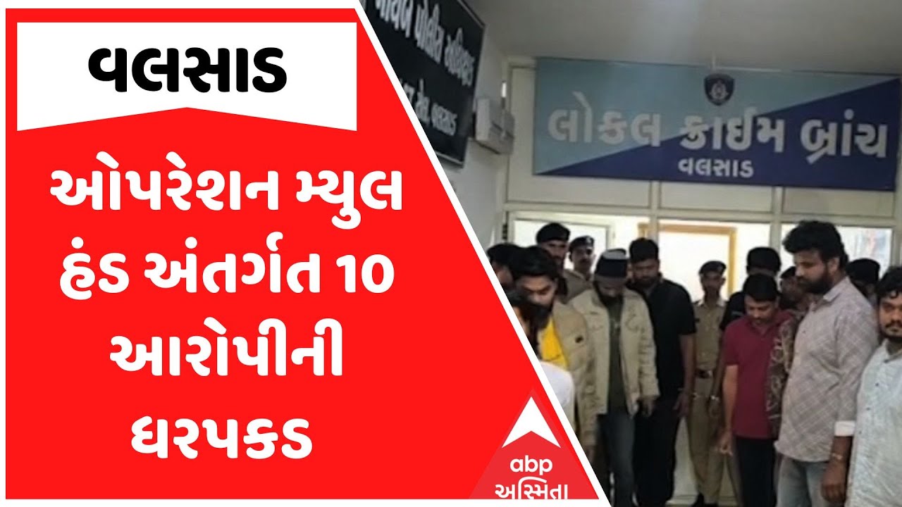 Valsad Cyber Fraud | ઓપરેશન મ્યુલ હંડ અંતર્ગત 10 આરોપીની ધરપકડ , જુઓ અહેવાલ