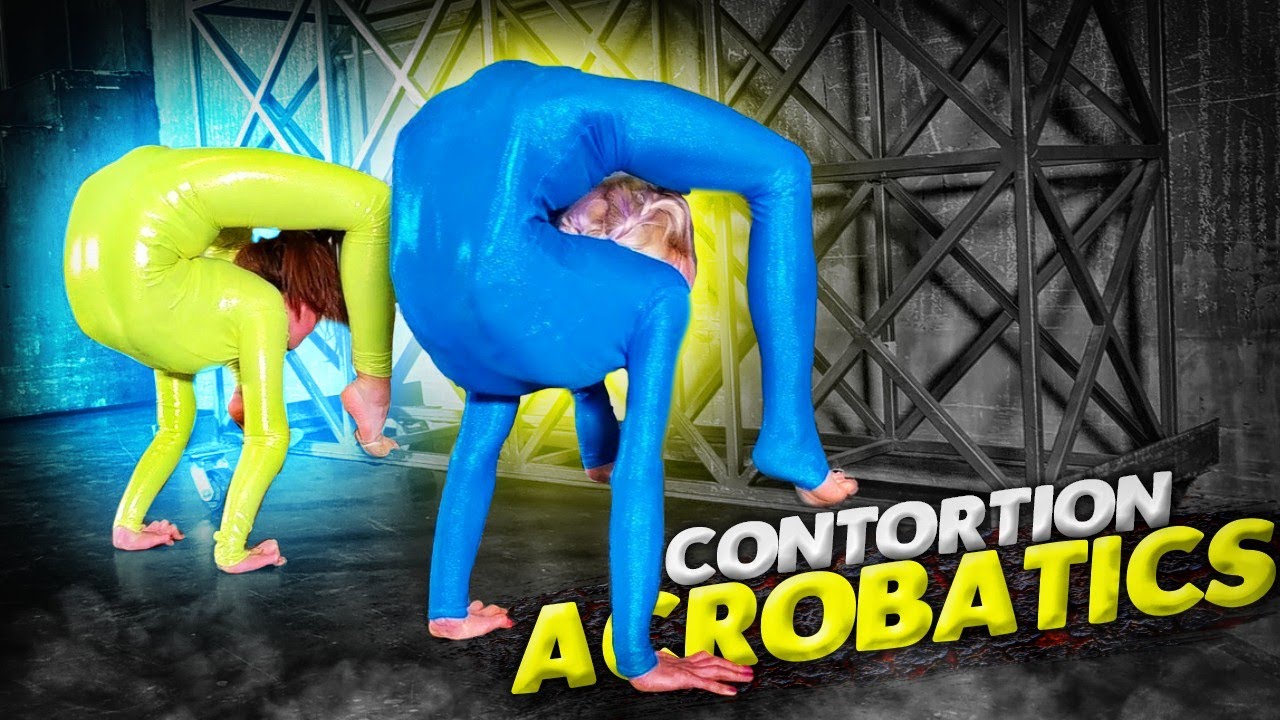 Contortion Acrobatics. Pair Stretching. Flexshow.