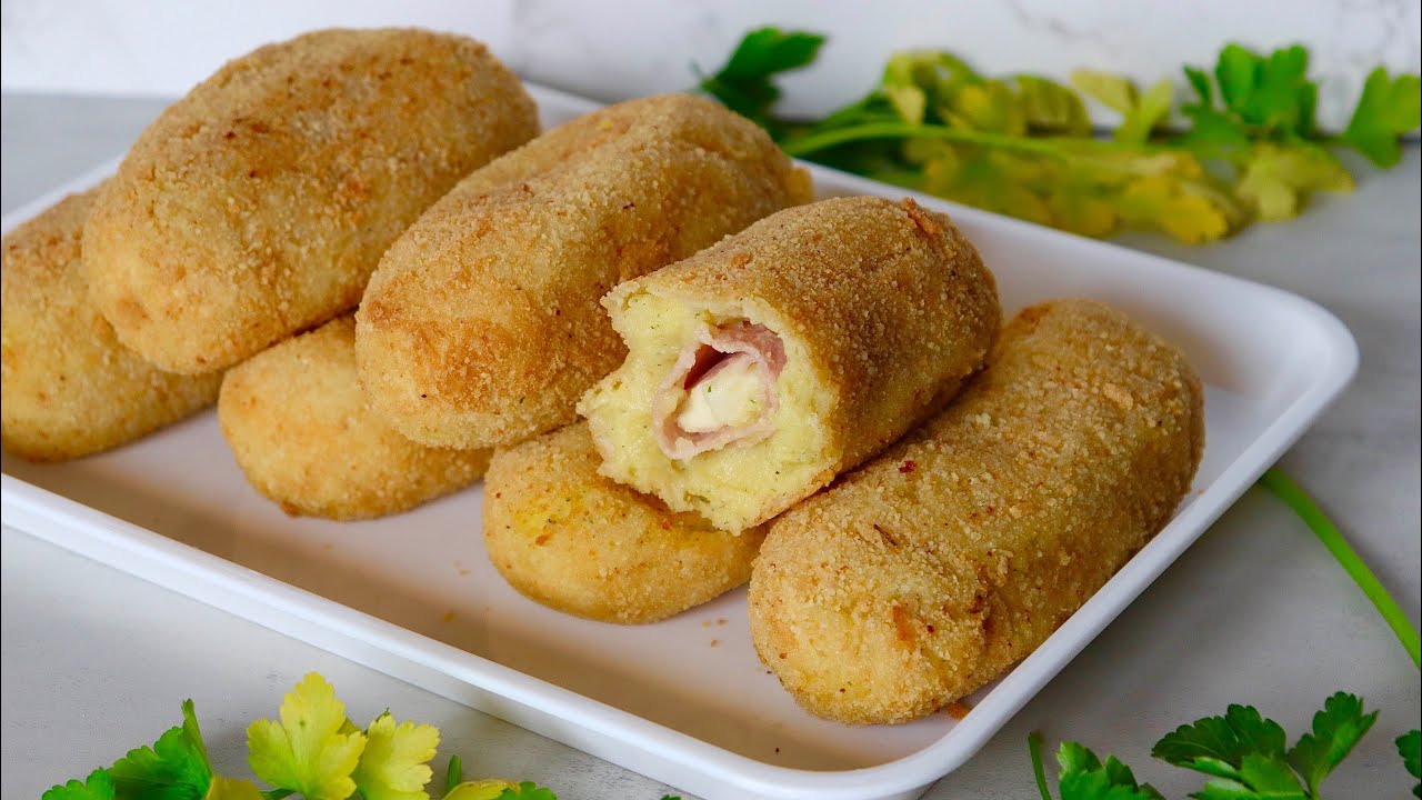 POTATO CROQUETTE  FILLED WITH HAM AND CHEESE