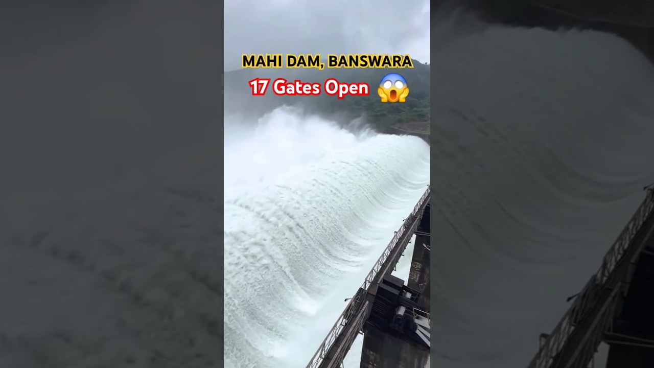 Mahi Dam 17 gates open #mahidam #dam #gate #spillway #banswara #open