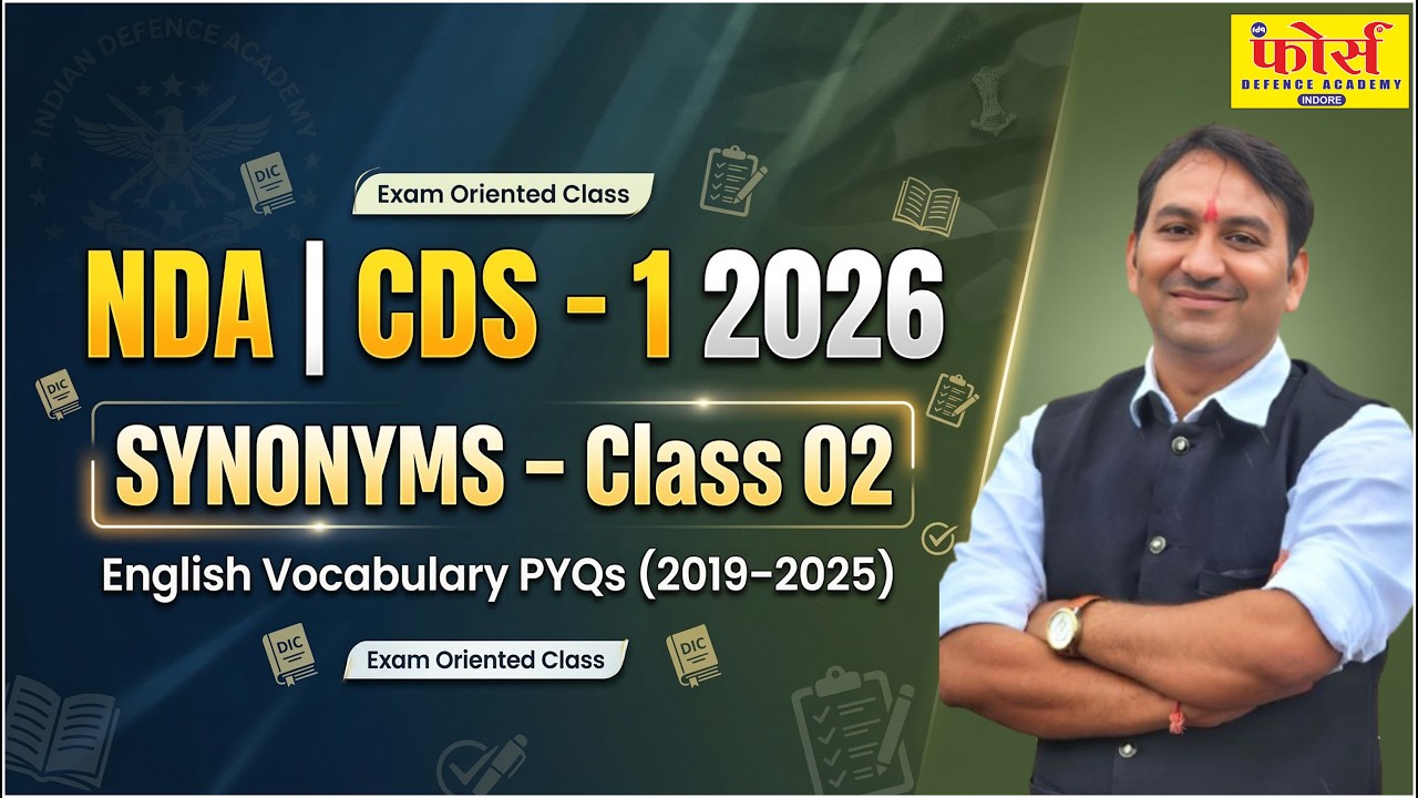 NDA CDS 2026 English | Important Synonyms PYQ (2019–2025) | NDA English Vocabulary Practice