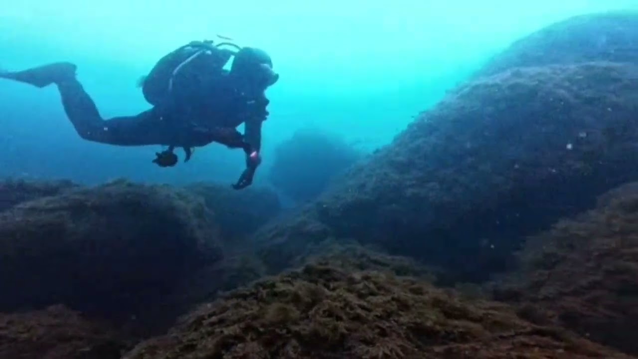 Amazing light scuba diving session in the Atlantic ocean south of Europe