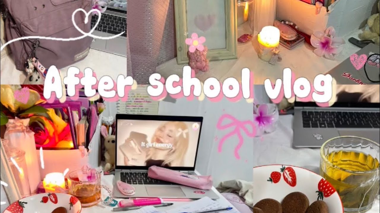 Routine après les cours ✨🎀🤍📚/ Realistic ✨/study vlog 📖🧸💫