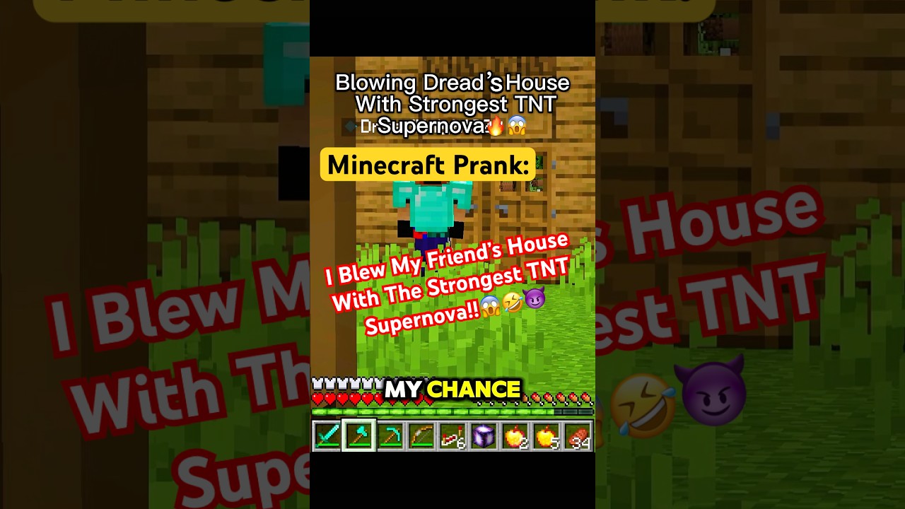 I Blew His Entire House With The Strongest TNT Ever&hellip;. Supernova in Minecraft #minecraft #shorts
