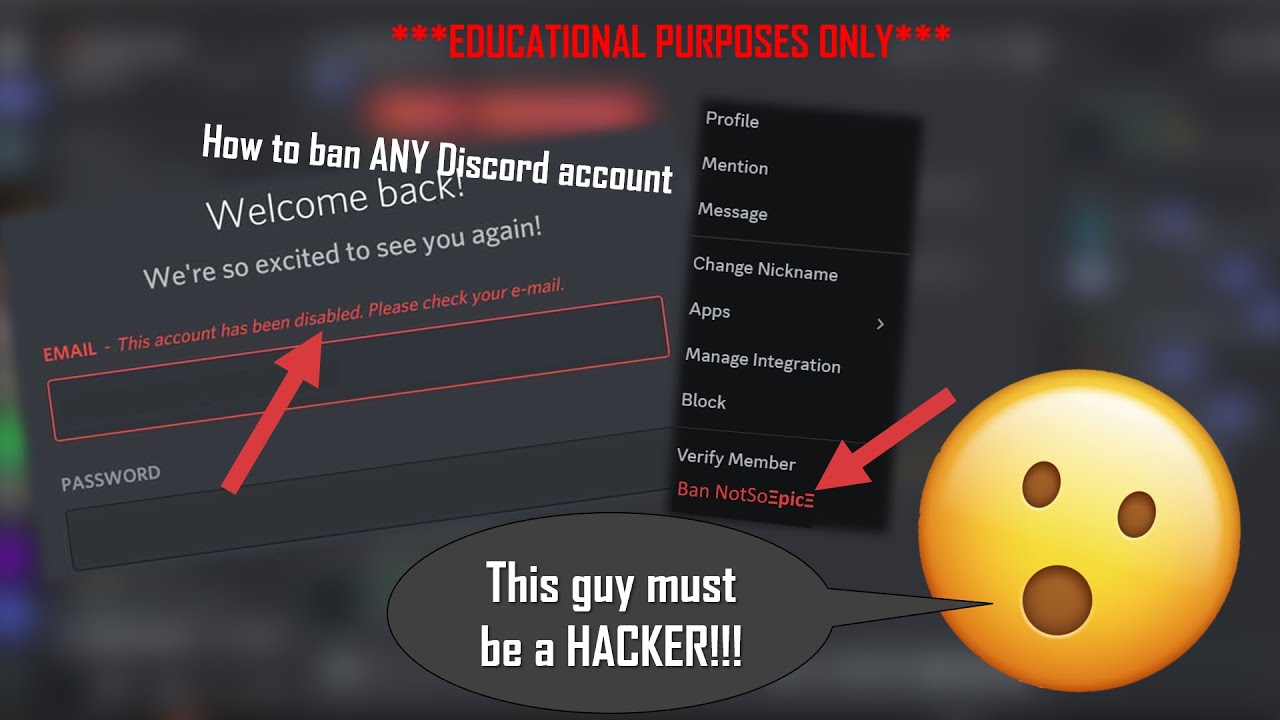 How to BAN ANY Discord account! ***EDUCATIONAL PURPOSES ONLY***