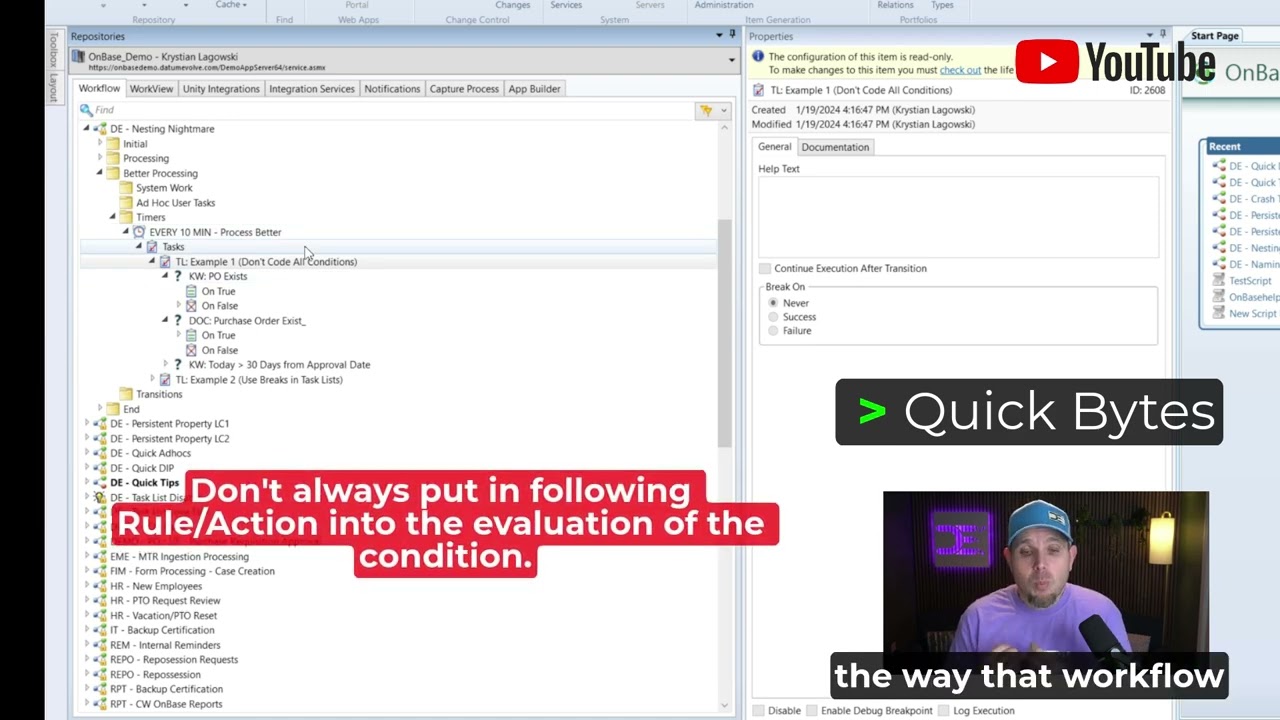 Quick Bytes - OnBase Training Tips Studio Unnest Your Code