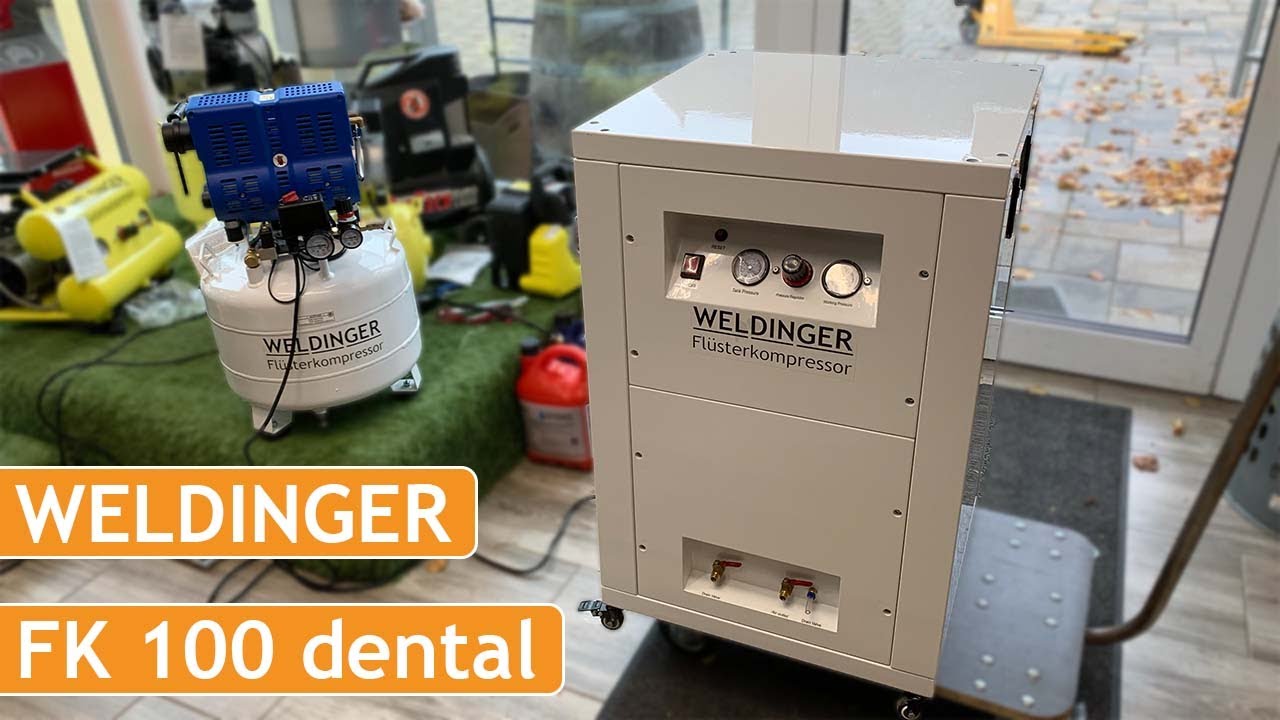 WELDNGER FK100 DENTAL mit Trockner & Luftfeinfilter | Laborkompressor für Ärzte & Forschungsstätten