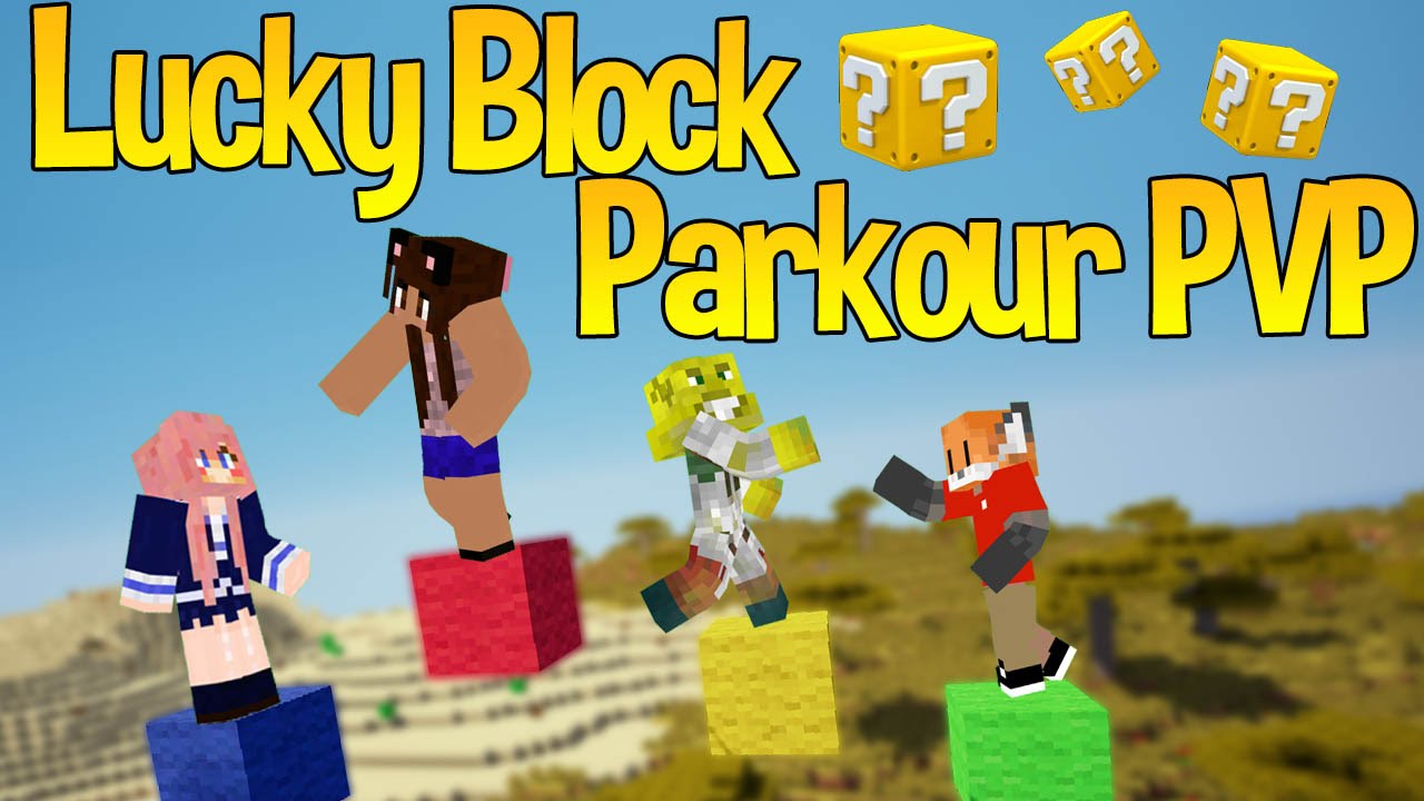 Lucky Block Parkour PVP Challenge with Friends!