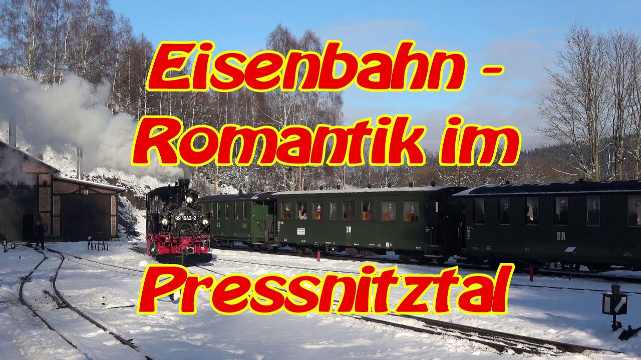 Eisenbahnromantik - Winterdampf im Erzgebirge auf der Pressnitztalbahn von Jöhstadt nach Steinbach