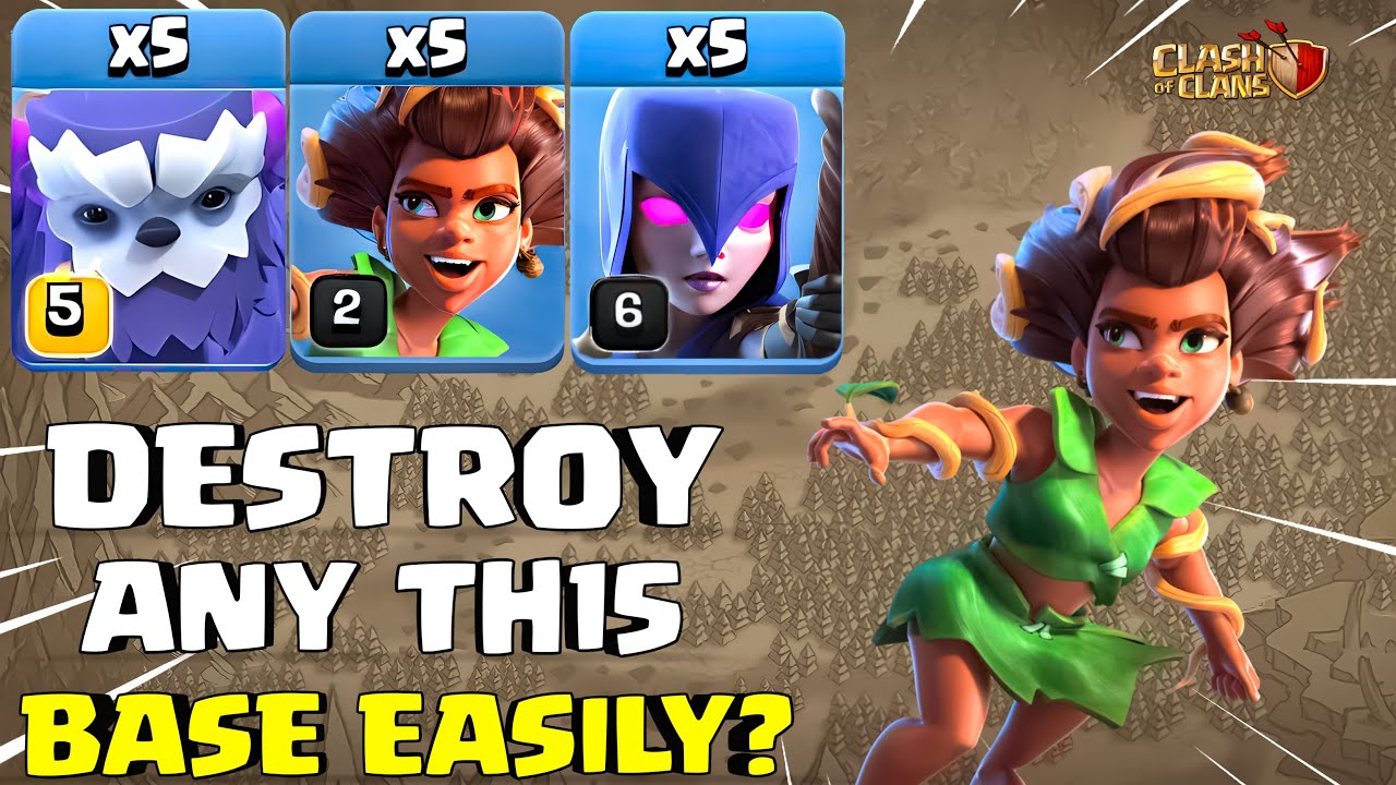 Destroy Any Th15 Base Easily | Th15 Yeti Witch Attack With Root Rider (Clash of Clans)