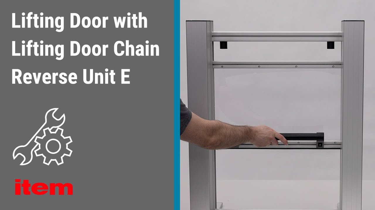 How is a Lifting Door with Lifting Door Chain Reverse Unit E from item installed? Instructions