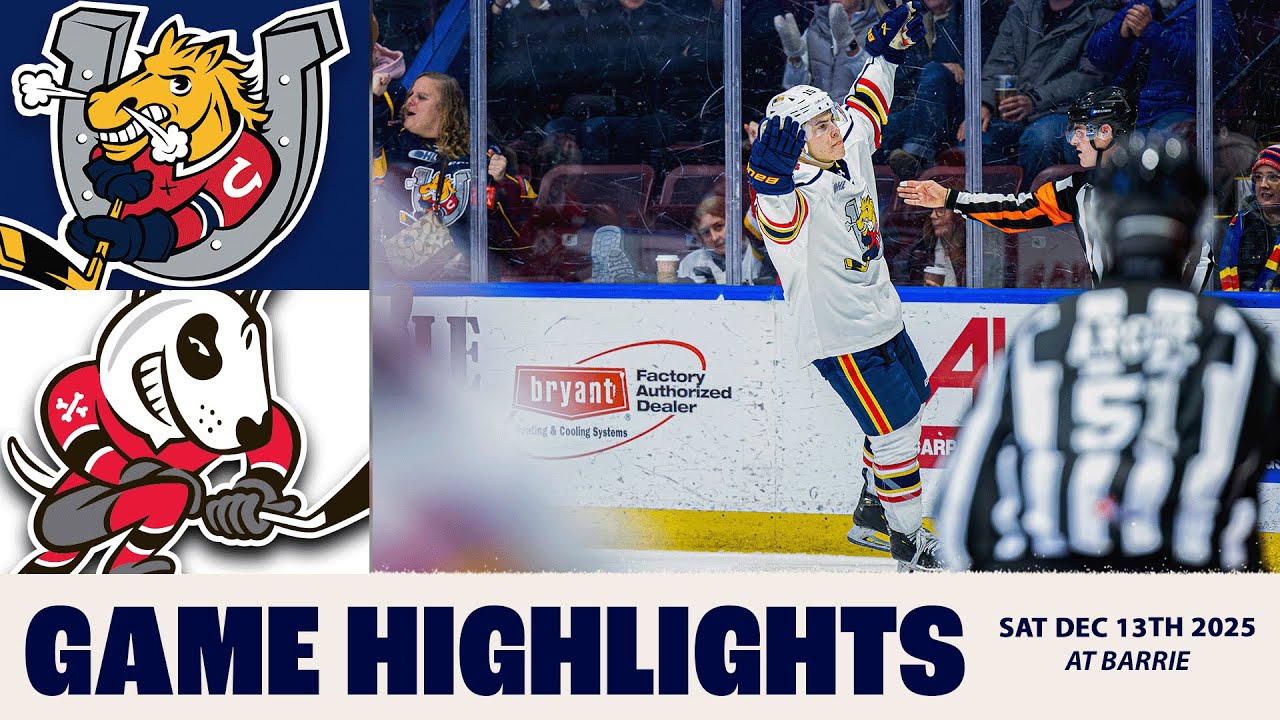 Основные моменты матча Niagara IceDogs против Barrie Colts &mdash; 13 декабря 2025 года