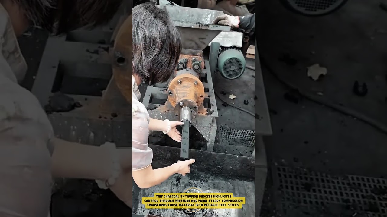 Charcoal Extrusion Processing using Industrial Press Machine &ndash;Good Tools and Machinery in Daily Work
