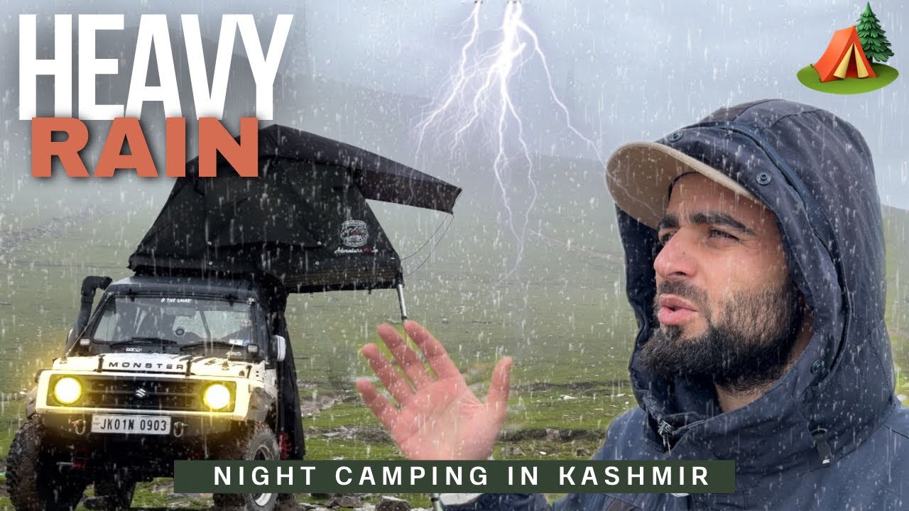 Night Camping In Heavy Rain In Car Rooftop 🌧️ || Pir Ki Gali Kashmir || The Umar