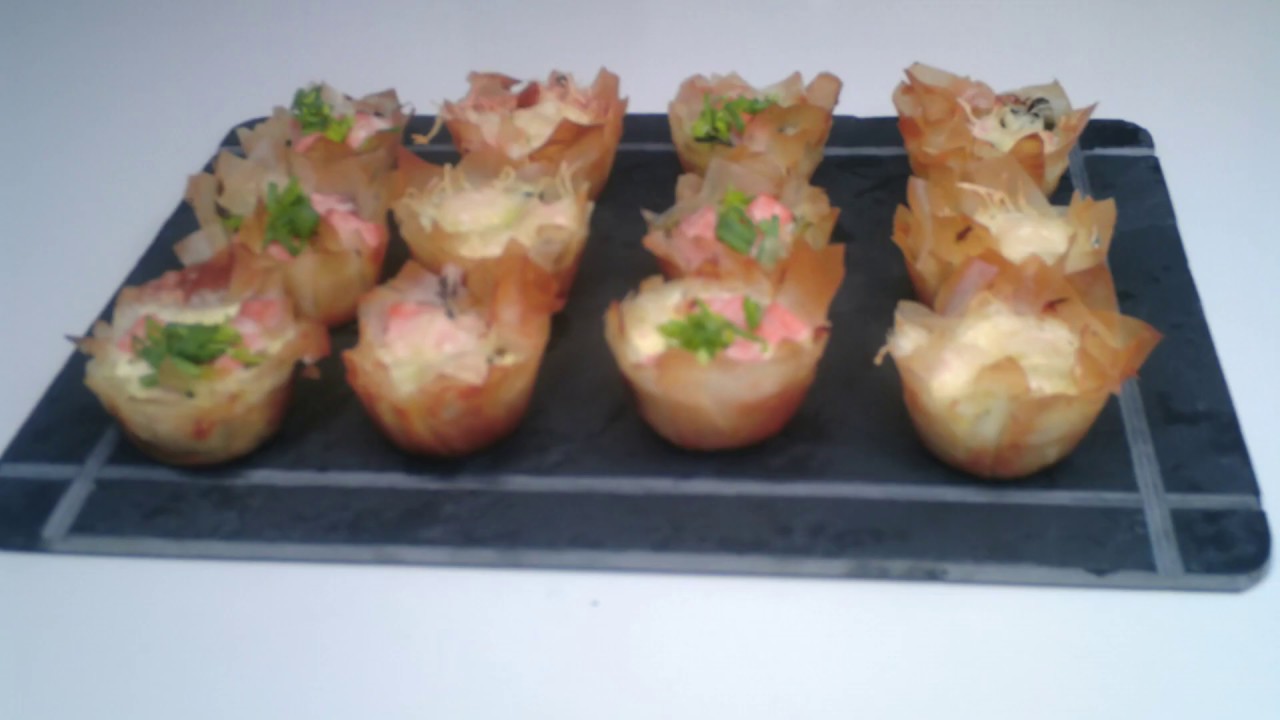 mini quiche au saumon a la pate de filo| Filo dough mini salmon quiche|ميني كيش بالسلمون😋😋😋😋