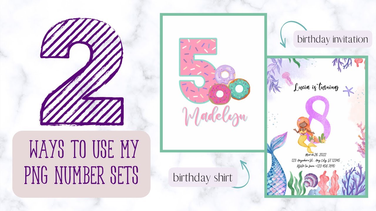 2 Different Ways To Use My PNG Number Sets | Sublimation Design Tutorial