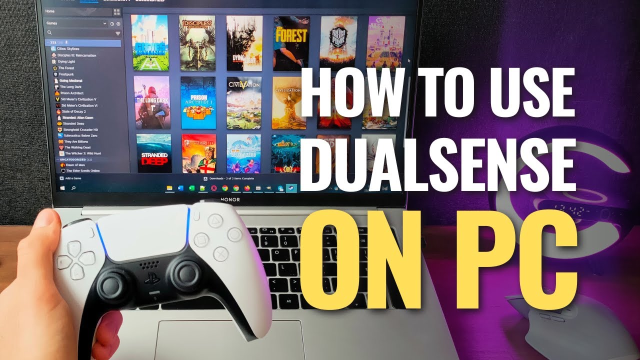 Как подключить контроллер PS5 DualSense к ЛЮБОМУ ПК (проводному и беспроводному)