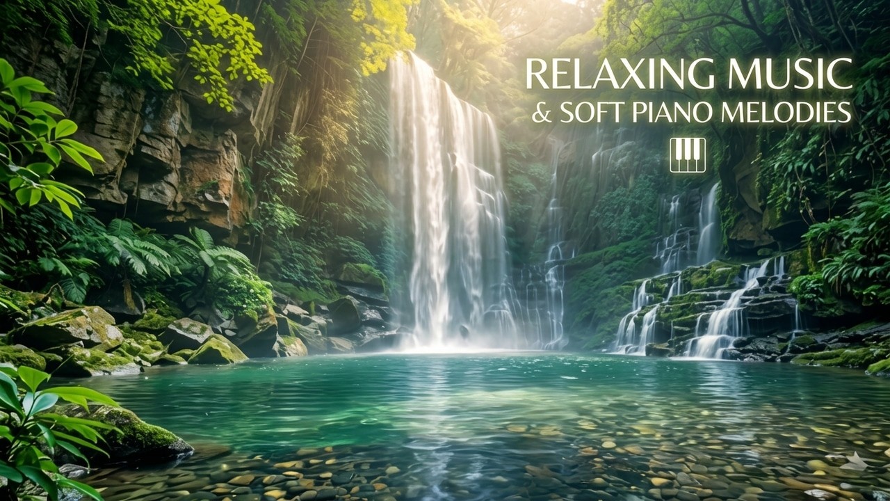 relaxing music&soft piano melodies 🎶💦🎹 for stress relief, meditation, study, sleep😴