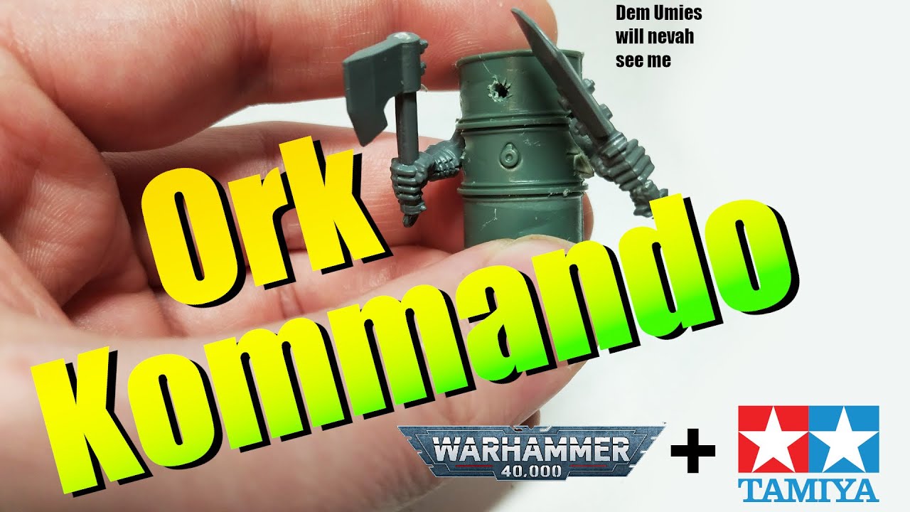 Warhammer 40k Kitbash Ork Kommando - using leftover bits from a box of ork boyz