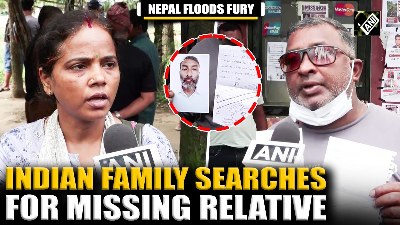 Indian family searches for a missing family member after floods in Nepal