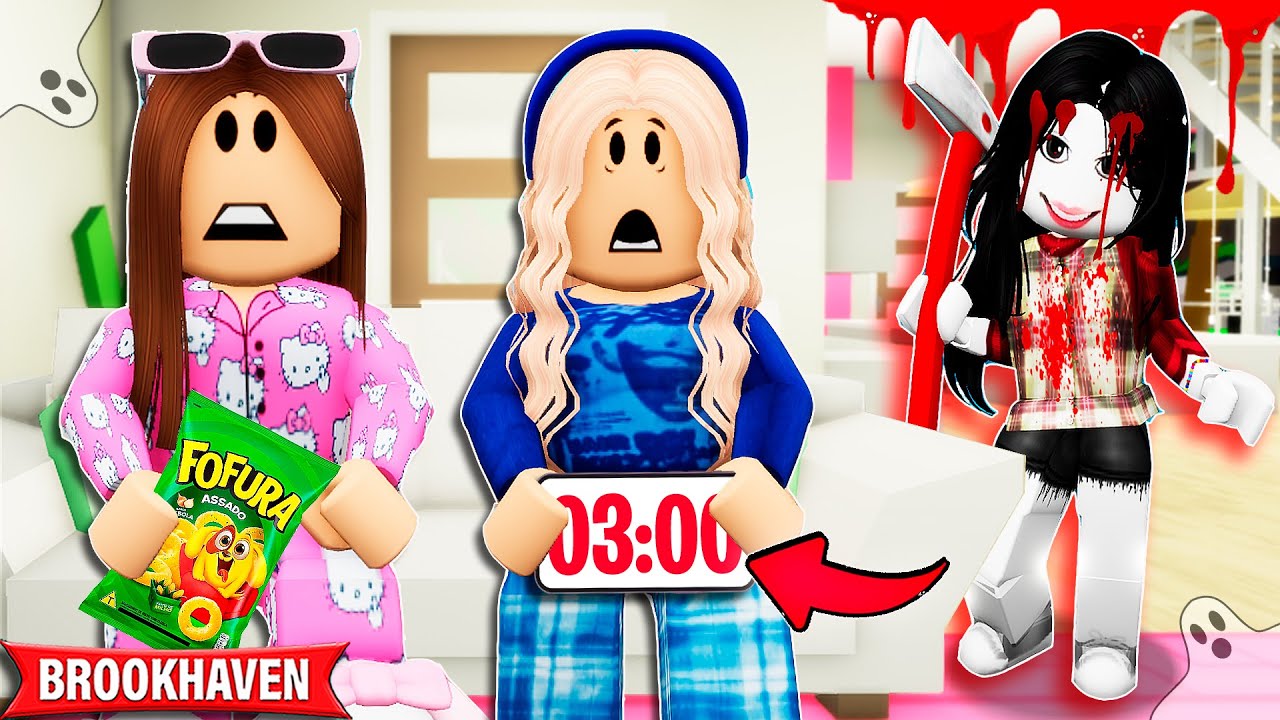 NUNCA FIQUE SOZINHA EM CASA ÀS 3 da MANHÃ | Historinhas Brookhaven Roblox | Bibi e Lud