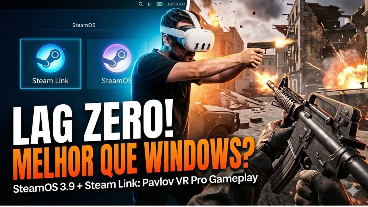 Testei o novo Steam Link no SteamOS 3.9 com Pavlov VR e o resultado foi SURPREENDENTE.