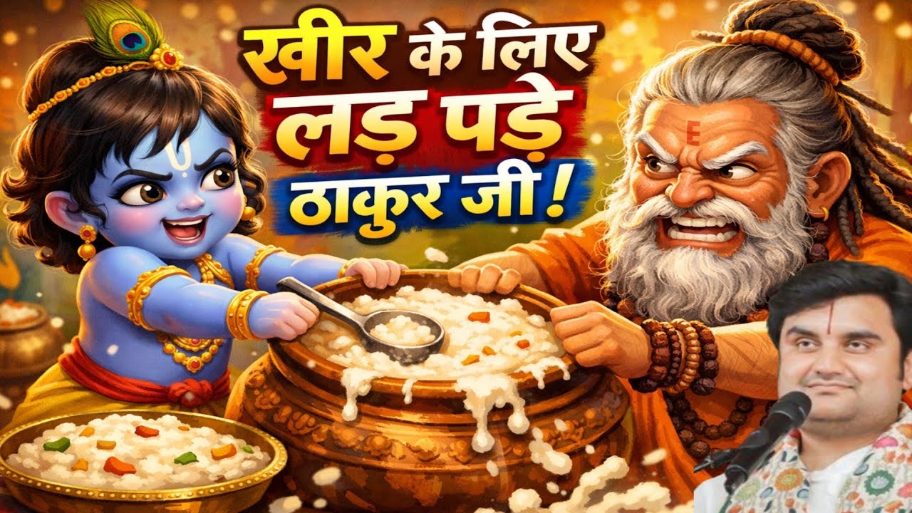 जब खीर के भोग के लिए ठाकुर जी लड़ पड़े@BhaktiPath gargaacharaya ji aur thakur ji ki katha#krishna