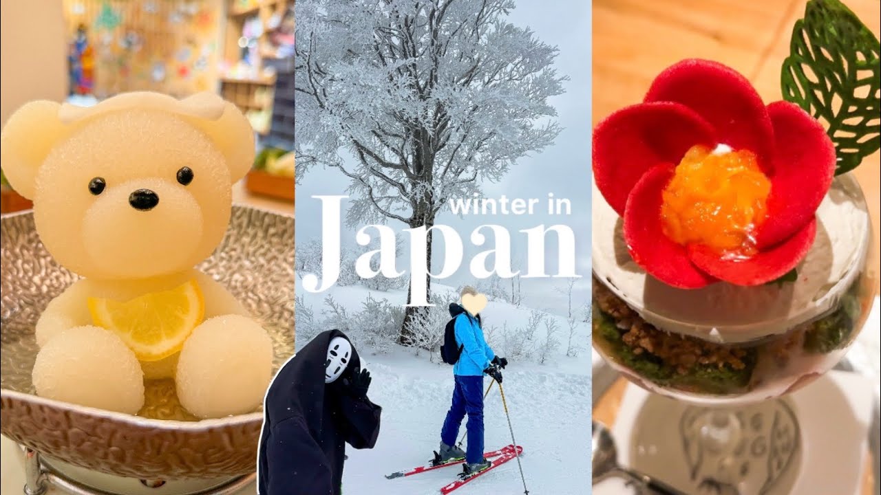 Japan vlog/Gala Yuzawa/Day trip from Tokyo/Japanese food/kumachan onsen/hot pot/crepe/parfait
