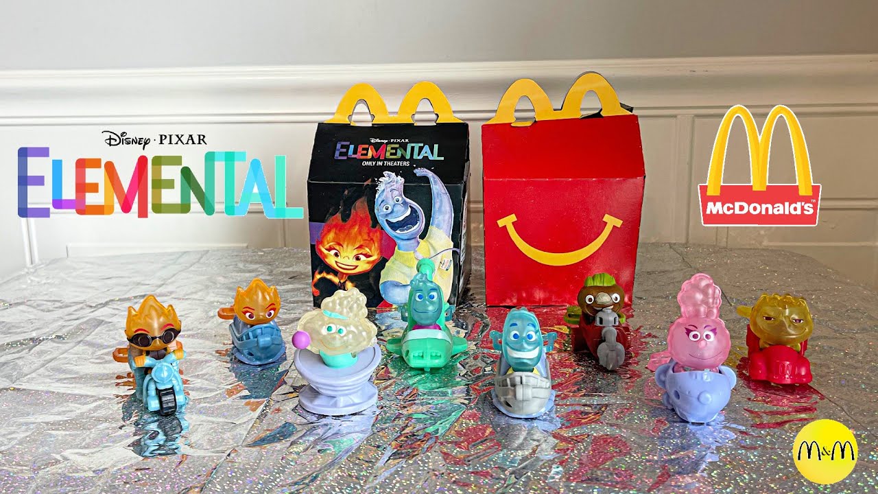 Коллекция игрушек из мультфильма Disney Pixar &laquo;Элементалисты&raquo; для Happy Meal от McDonald&rsquo;s! Все 8 игрушек! Июнь 2023 года.