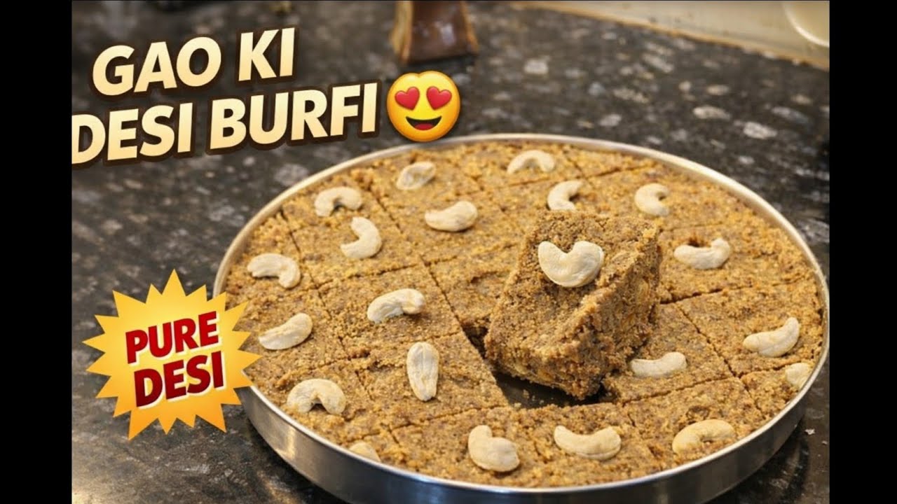 Gaon Ki Asli Desi Burfi | Bhuna Chana & Gud Ki Healthy Burfi 💪#DesiBurfi   #GaonKaTaste#HealthySweet