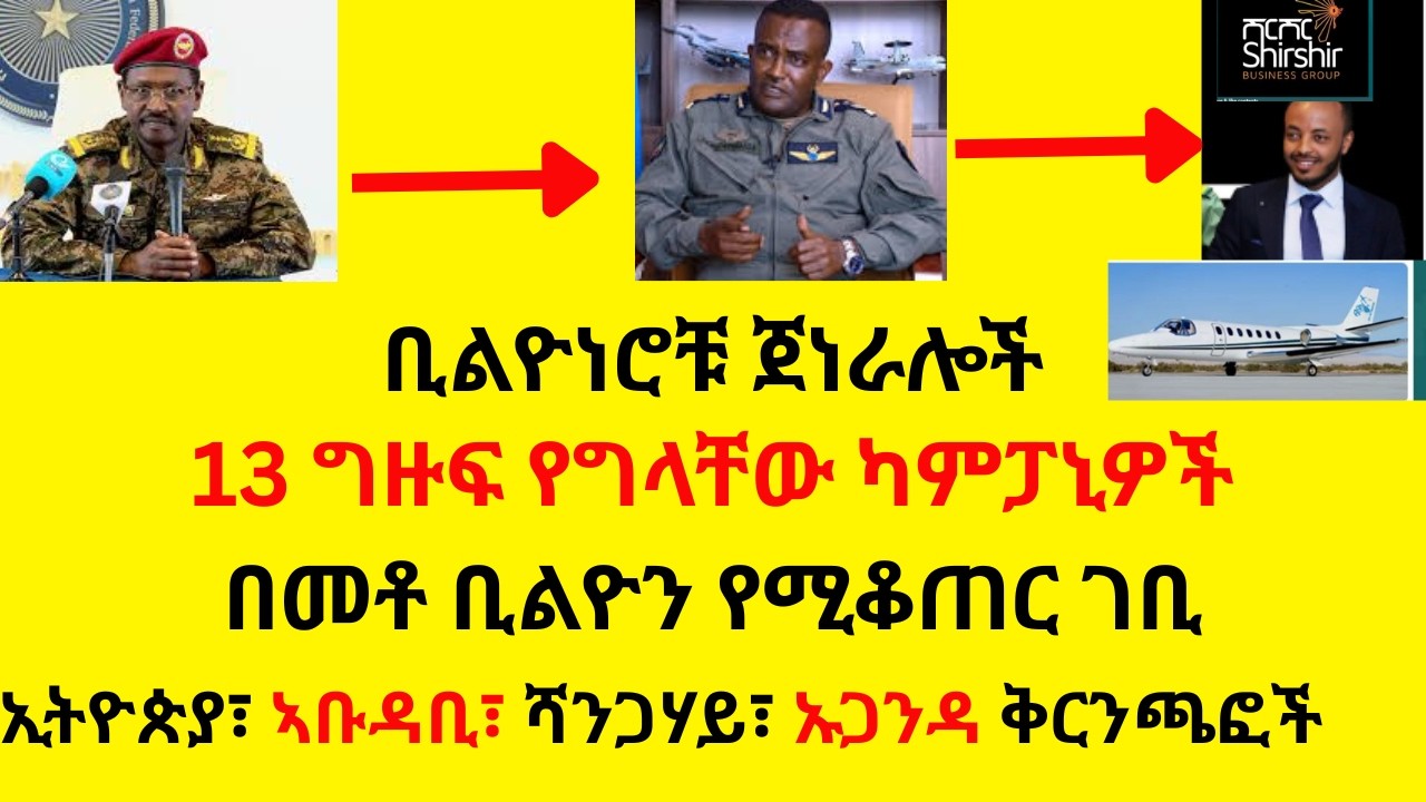 ቢልዮነሮቹ ጀነራሎች  //  13 ግዙፍ የግላቸው ካምፓኒዎች  //  በመቶ ቢልዮን የሚቆጠር ገቢ //  ኢትዮጵያ፣ ኣቡዳቢ፣ ሻንጋሃይ፣ ኡጋንዳ ቅርንጫፎች