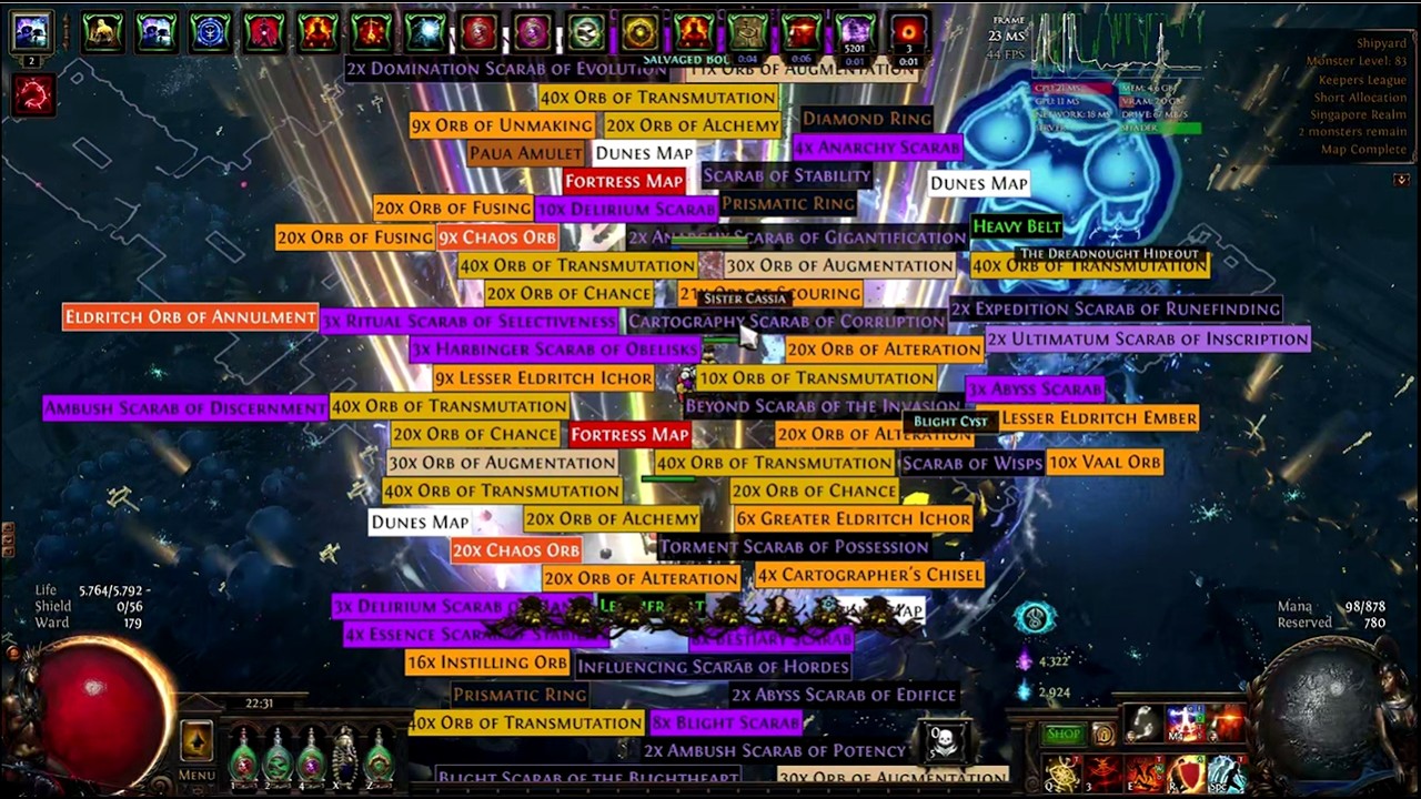 [PoE 3.27] RF Chieftain Juiced Titanic Blight showcase (+Blooming, Invigor, Wisp)
