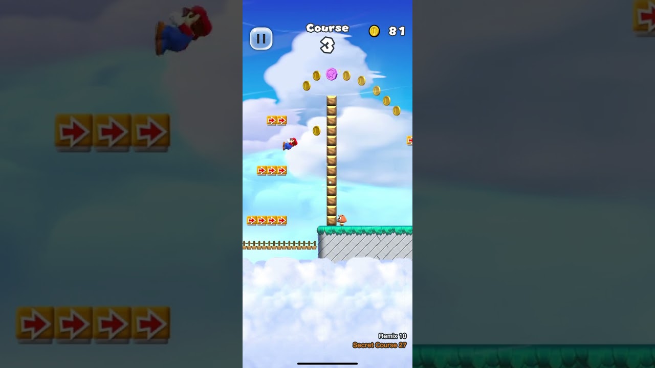 Secret level in Super Mario Run toad rally - 5 medals to collect - secret course 27