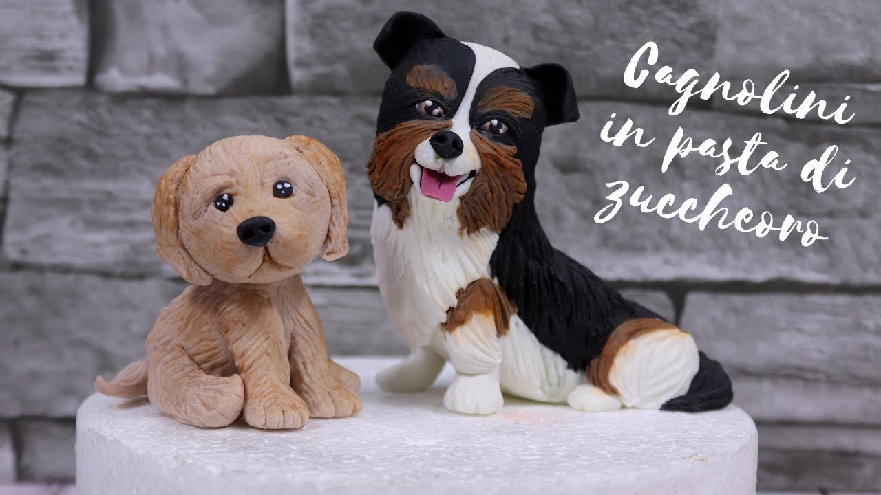 Crea dei carini cagnolini in pasta di zucchero, fimo, porcella a freddo o pasta di sale