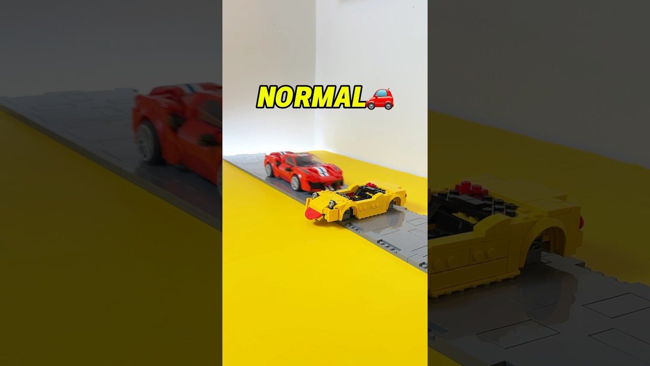 1 vs 1000 piece LEGO car crash test! LEGO car upgrade challenge #lego #legobuild #cars #jdm #legoset